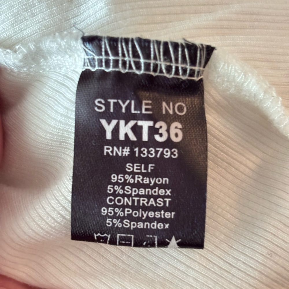 POL Cream Open-Front Knit Cardigan with Waffle Texture - Picture 5 of 5